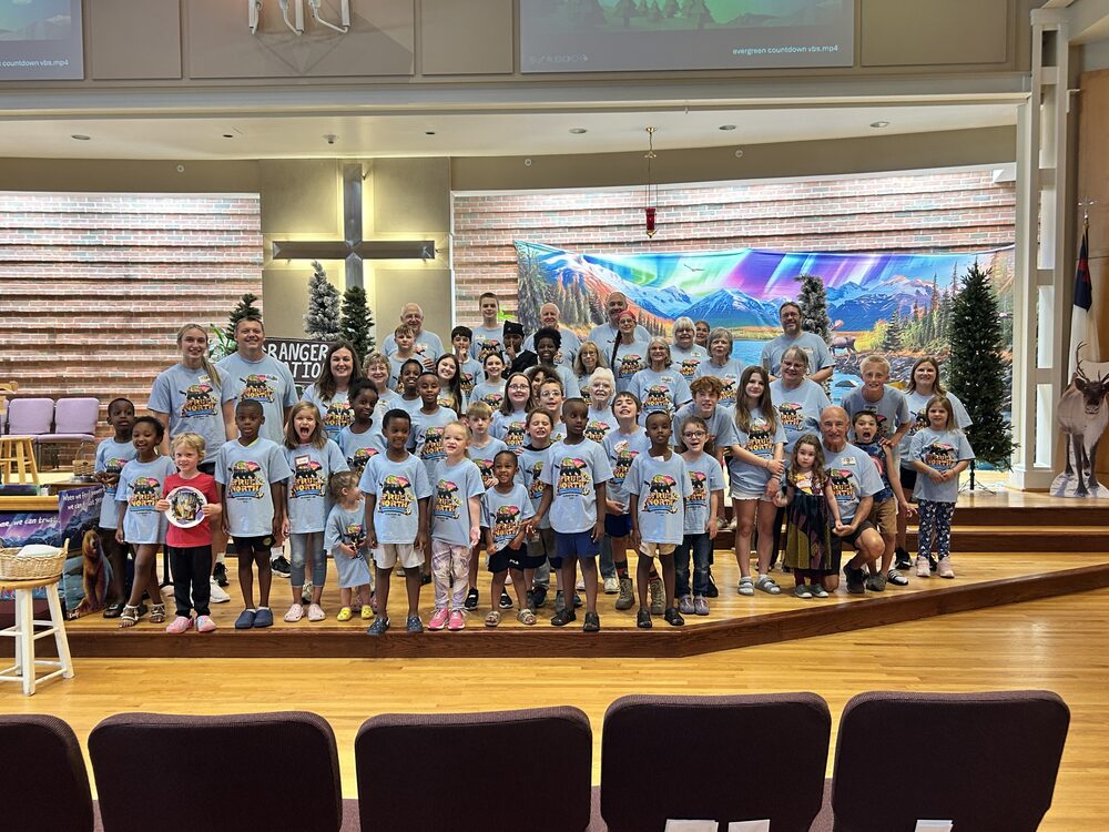 Group photo of children and volunteers at Aldersgate's 2026 Vacation Bible School